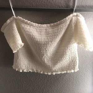 Ribbed white crop top